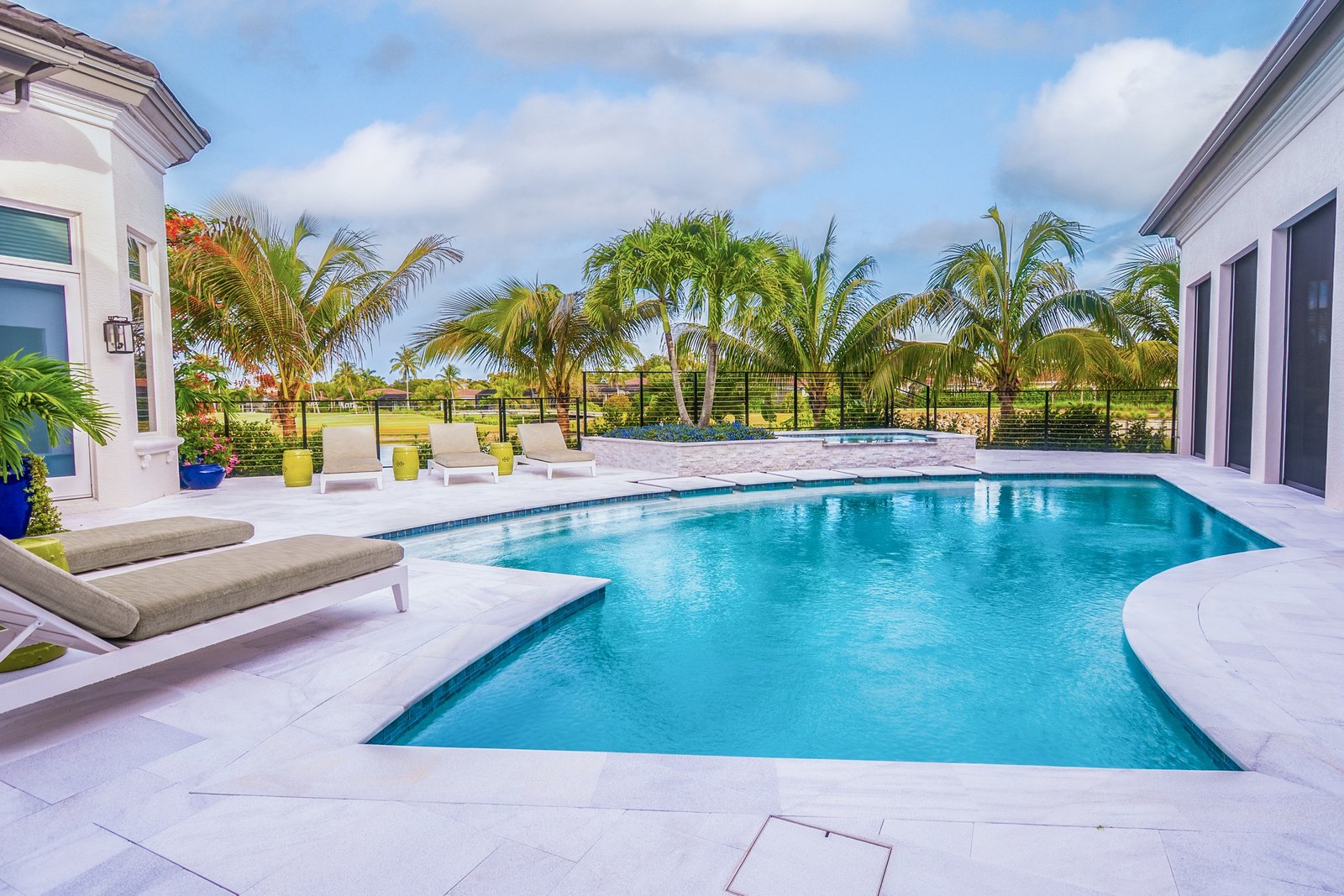 Southwest Florida backyard resort pool scene